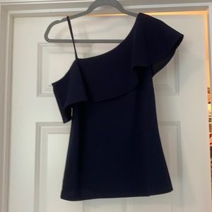 One shoulder Navy Banana Republic Top